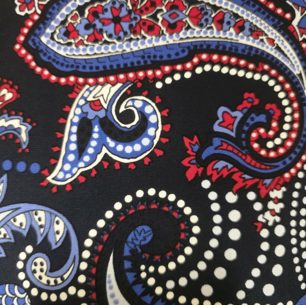 Tommy Hilfiger Sleeveless Blouse Red/Blue Paisley Print Stretch Women's Size XL - Picture 4 of 7